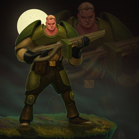 Обложка к концепт-арту персонажа для мобильной игры