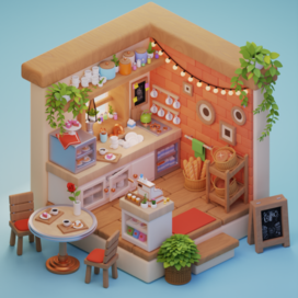 Изометрическая кофейня