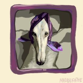 Борзая в платочке.