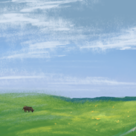 Коровка в поле :)