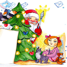 Новогодний разворот для детского журнала