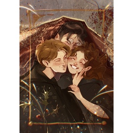 Книжная иллюстрация, персонажи Гарри Поттера, обложка