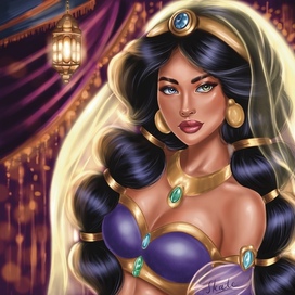 Жасмин. Вариация. Иллюстрация в Procreate.