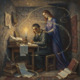 Мастер и Маргарита в комнате у Мастера