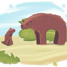 Мама медведица и медвежонок