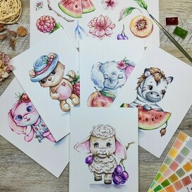 Серия персонажей с фруктами