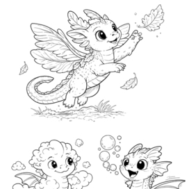 Дракончики для раскраски!