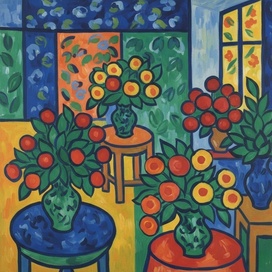 Цветы в интерьере в стиле Анри Матисса