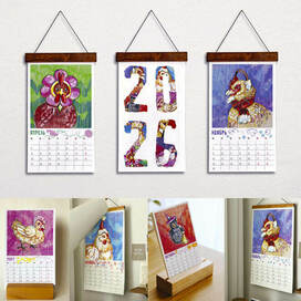 Иллюстрации масленой пастелью, календарь 2026