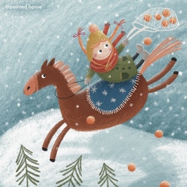 Лошадка мохноногая торопится бежит