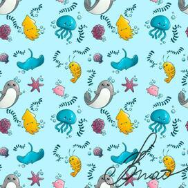 Бесшовный паттерн «Морские друзья» — мило и уютно!