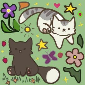 Коты на поляне 