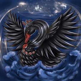 Рубиновая царевна - лебедь, цифровая иллюстрация, Procreate