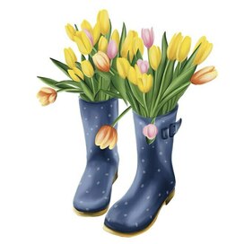 Сапоги с тюльпанами