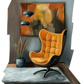 Оранжевое кресло