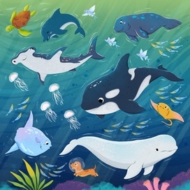 Виммельбух Найди и покажи Моря и Океаны