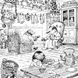 "Ветер в ивах", в домике Барсука