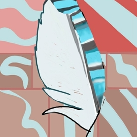 Перо сойки среди узоров