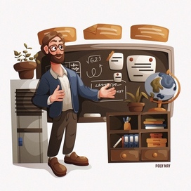 Учитель ведет урок