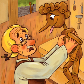 Иллюстрация для сказки Пиноккио