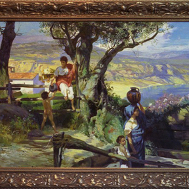 Копия картины Г.Семирадского "Рим, деревня"