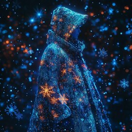 Девушка и снежинки