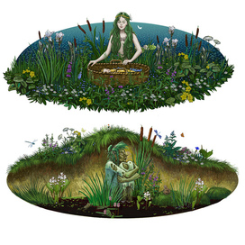 Русалка Таисья. Кикимора прячется на болоте.