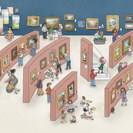 Иллюстрация из книги "Миша и Маруся в Музее русского импрессионизма"