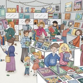 Иллюстрация из книги "Миша и Маруся в Музее русского импрессионизма"