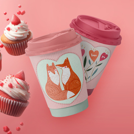 Иллюстрации на кофейные стаканчики