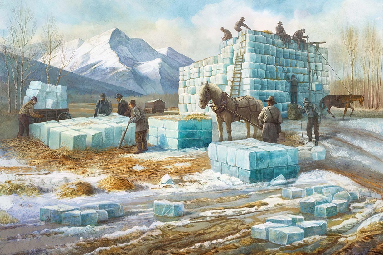 Заготовка льда в Массачусетсе
