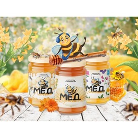 Упаковка мёда | Бренд-персонаж Пчёлка