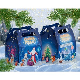 Новогодняя иллюстрация с животными | Упаковка подарков