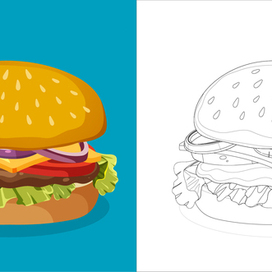 Раскраска "Бургер"