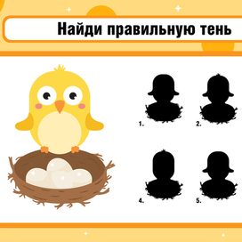 Задание для детей "Найди правильную тень"