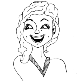 Графическая иллюстрация смеющаяся девушка