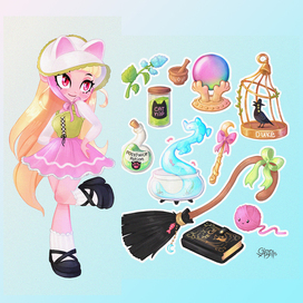 Стикерпак "Кошачья магия"