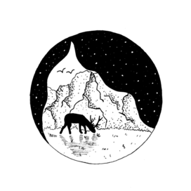 Пейзаж с оленем