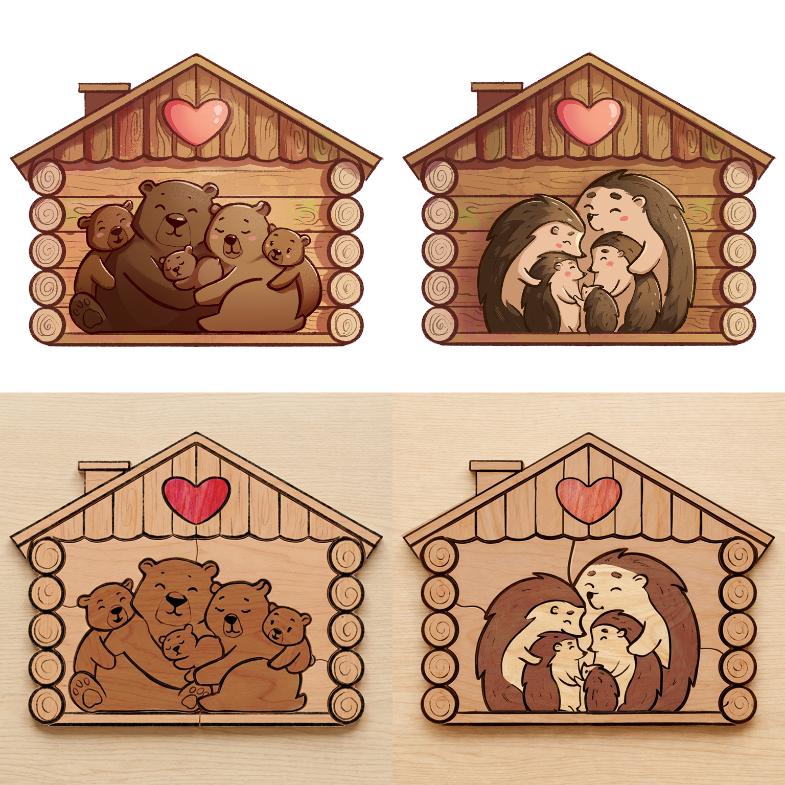 Деревянные пазлы с животными