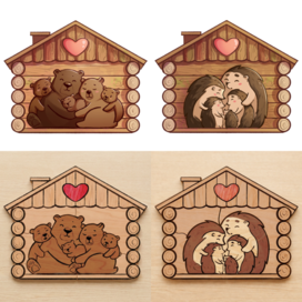 Деревянные пазлы с животными