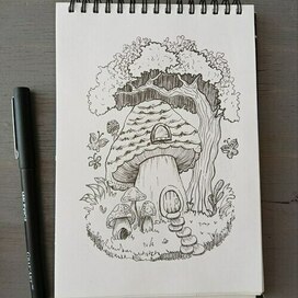 Сказочный домик в грибе