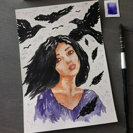 Персонаж к книге - девушка и вороны