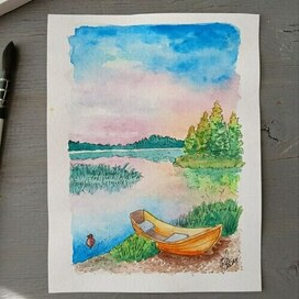 Лодка у речки