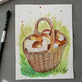 Корзинка с грибами