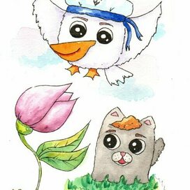 Персонажи пеликан и кысярик