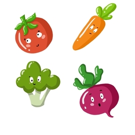 Стикеры - овощи с эмоциями