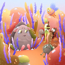 Сон для колючего друга. Иллюстрация для детской сказки "Дон Пабло и его друзья" Авторы: Галина и Артём Белявские