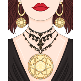 Рекламная фэшн иллюстрация презентация ювелирного украшения