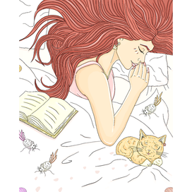 фэшн иллюстрация на заказ "из жизни кошки" 