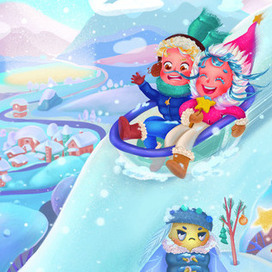 Зимние забавы. Разворот детской книги